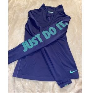Nike Purple and Teal Half Zip